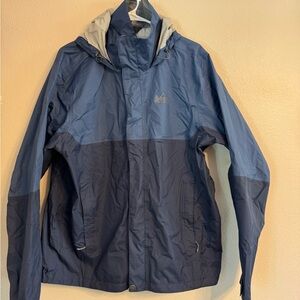 REI Two-Tone Blue Raincoat for Men